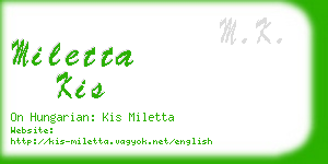 miletta kis business card